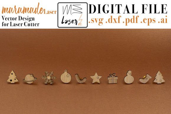 Download Christmas Earrings File for Laser Cutter - Premium Resources