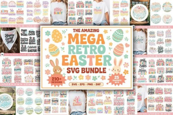 Download The Amazing Mega Retro Easter SVG Bundle - Easter svg bundle Collection