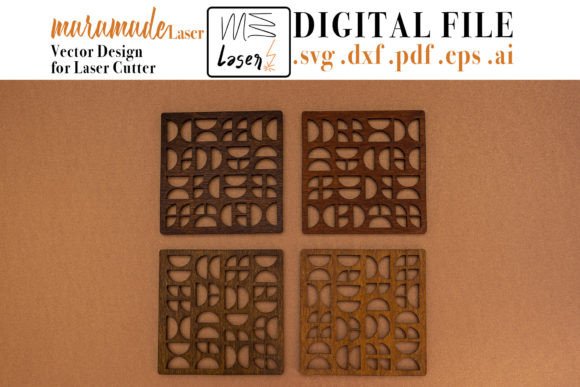 Download Geometric Coaster File for Laser Cutter - Premium Bundle